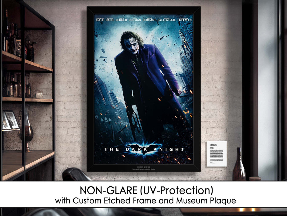 Batman Joker The Dark Knight Movie Poster Framed Non-glare Museum Matte - Archival UV Protection