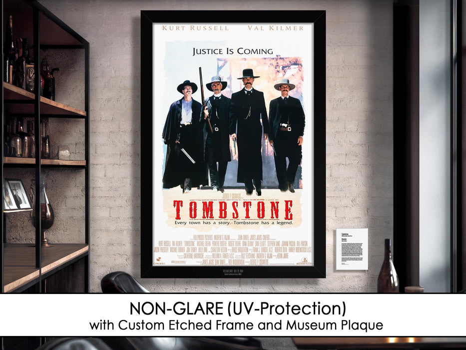 Tombstone Movie Poster Framed Non-glare Museum Matte - Archival UV Protection