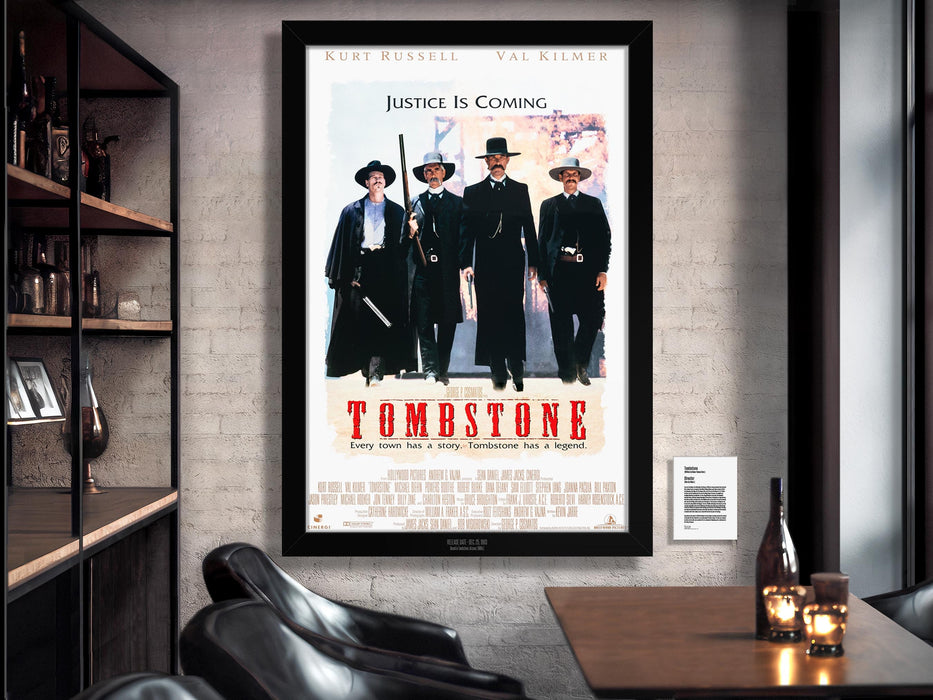 Tombstone Movie Poster Framed Non-glare Museum Matte - Archival UV Protection