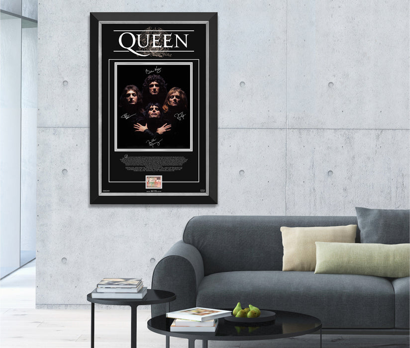 Queen Freddie Mercury Facsimile Signed Bohemian Rhapsody - Archival Etched Glass ™ 3D-Shadowbox Museum Frame