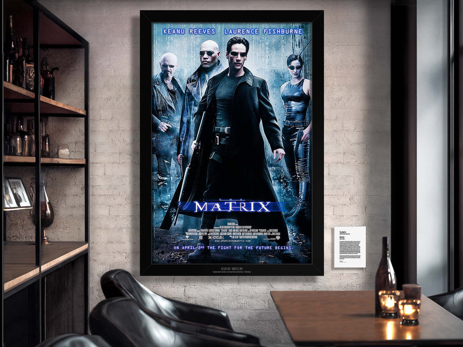The Matrix Movie Poster Framed Non-glare Museum Matte - Archival UV Protection