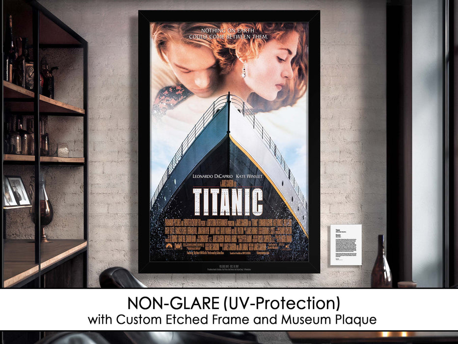 Titanic Movie Poster Framed Non-glare Museum Matte Vintage style - Archival UV Protection