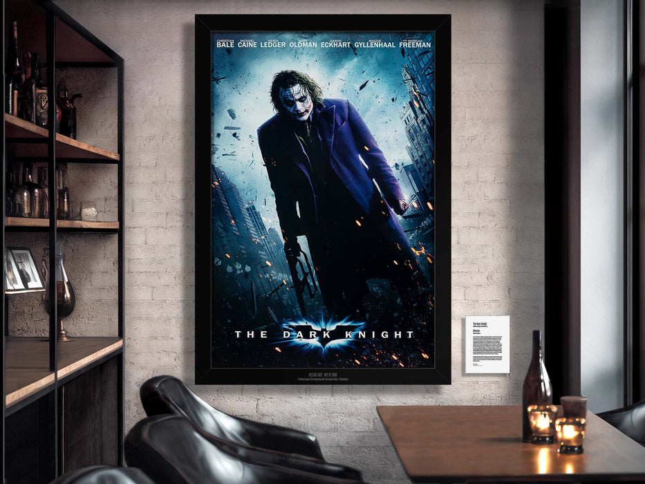 Batman Joker The Dark Knight Movie Poster Framed Non-glare Museum Matte - Archival UV Protection