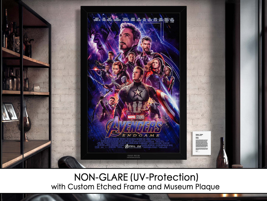 Avengers Endgame Movie Poster Framed Non-glare Museum Matte - Archival UV Protection