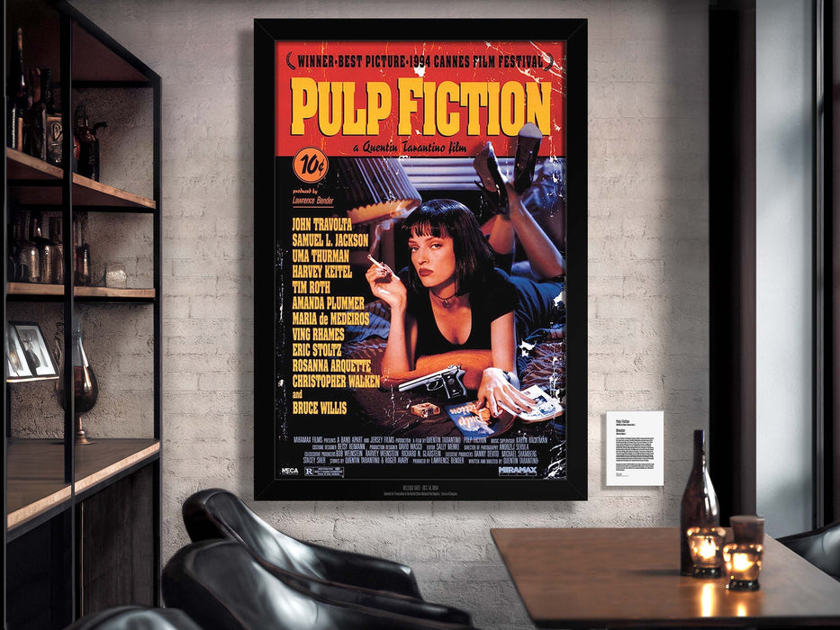 Pulp Fiction Movie Poster Framed Non-glare Museum Matte Quentin Tarantino Archival UV Protection