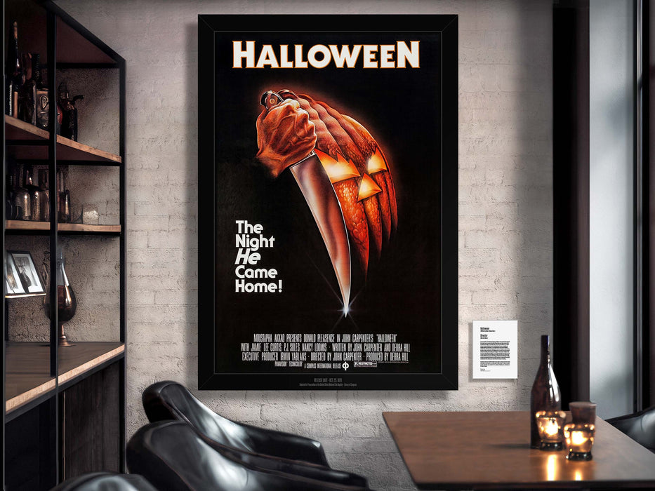 Halloween Movie Poster Framed Non-glare Museum Matte Michael Myers - Archival UV Protection