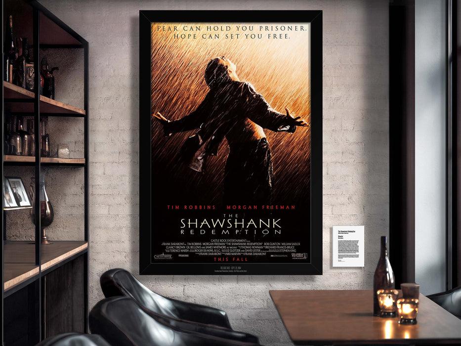 The Shawshank Redemption Movie Poster Framed Non-glare Museum Matte - Archival UV Protection