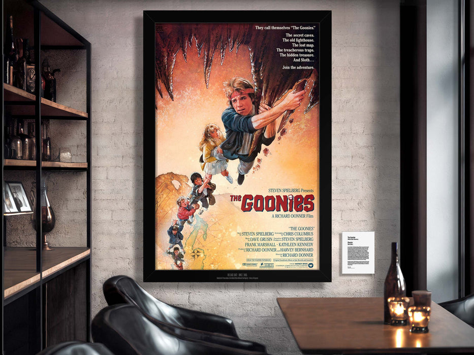 The Goonies Movie Poster Framed Non-glare Museum Matte - Archival UV Protection