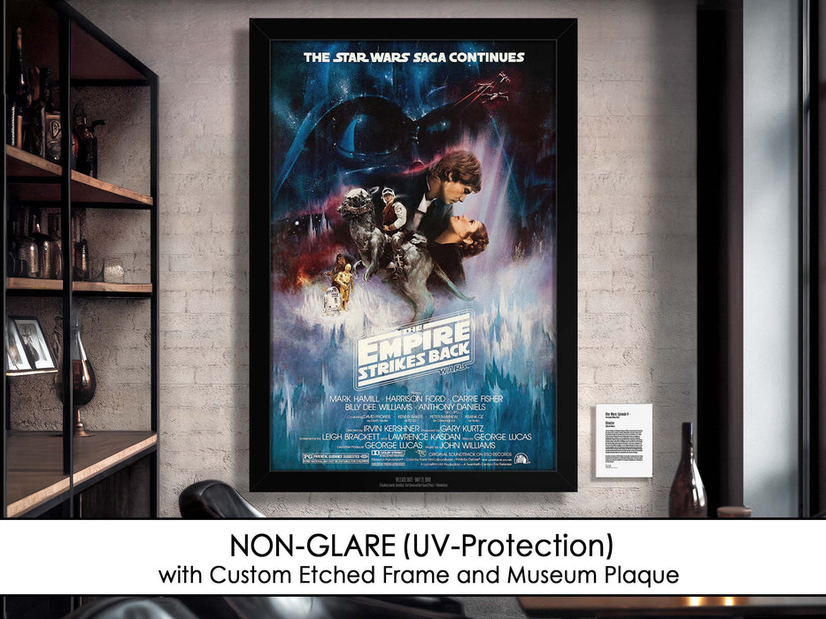Star Wars Episode V The Empire Strikes Back Movie Poster Framed Non-glare Museum Matte - Archival UV Protection