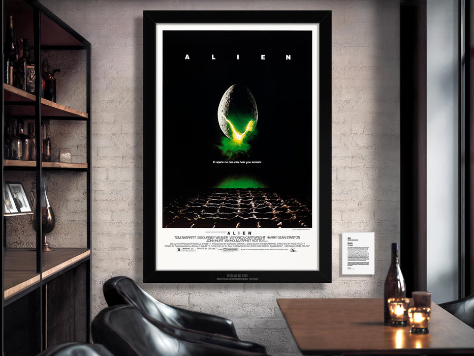 Alien Movie Poster Framed Non-glare Museum Matte - Archival UV Protection