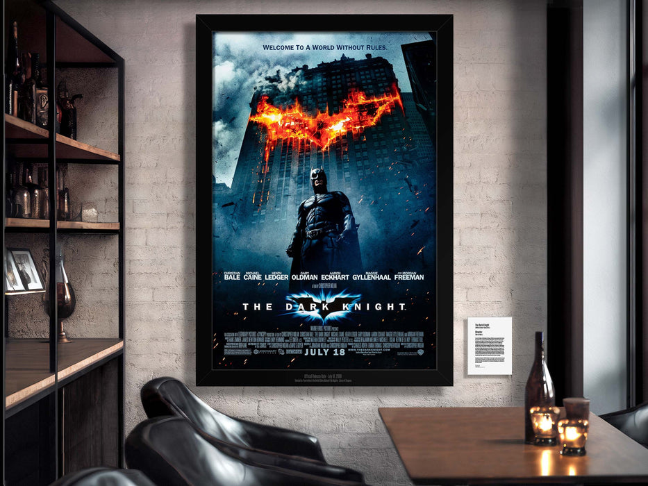 Batman The Dark Knight Movie Poster Framed Non-glare Museum Matte - Archival UV Protection
