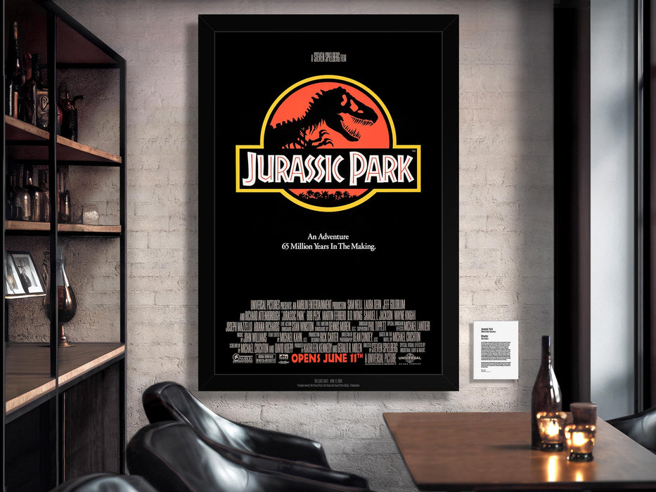 Jurassic Park Movie Poster Framed Non-glare Museum Matte Archival UV Protection