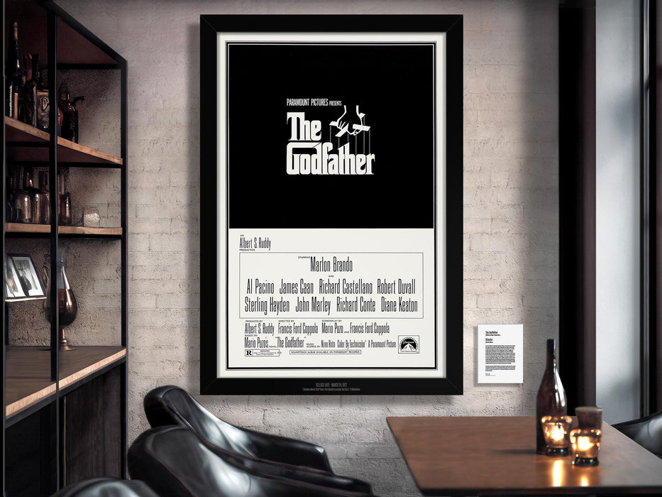 The Godfather Movie Poster Framed Non-glare Museum Matte - Archival UV Protection
