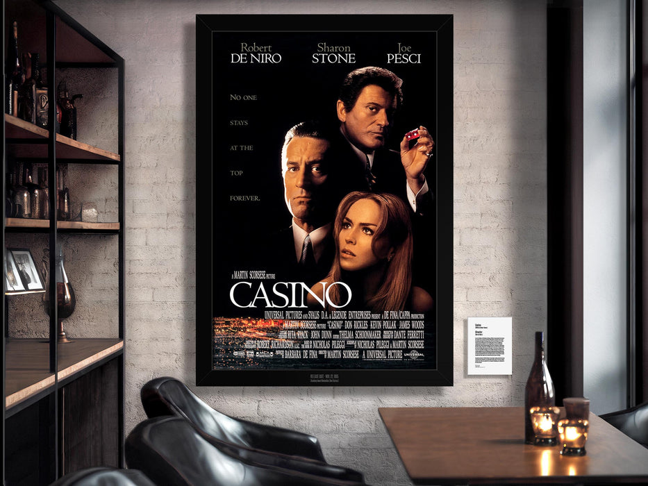 Casino Movie Poster Framed Non-glare Museum Matte Robert DeNiro - Archival UV Protection