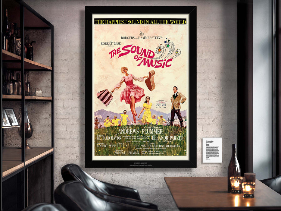 The Sound of Music Movie Poster Framed Non-glare Museum Matte - Archival UV Protection