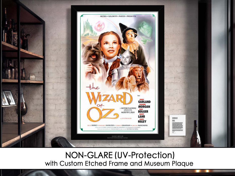 The Wizard of Oz Movie Poster Framed Non-glare Museum Matte - Archival UV Protection