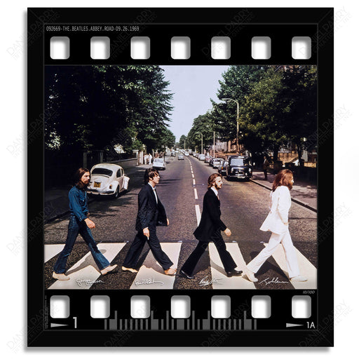 The Beatles Abbey Road Photo - 3D Film Strip Museum Frame - Facsimile Signed Limited Edition Shadowbox