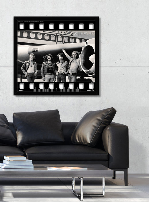 Led Zeppelin Plane Photo - 3D Film Strip Museum Frame - Facsimile Signed Limited Edition Shadowbox