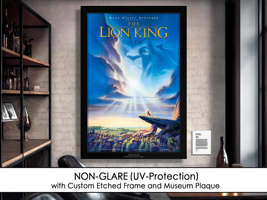 The Lion King Movie Poster Framed Non-glare Museum Matte - Archival UV Protection