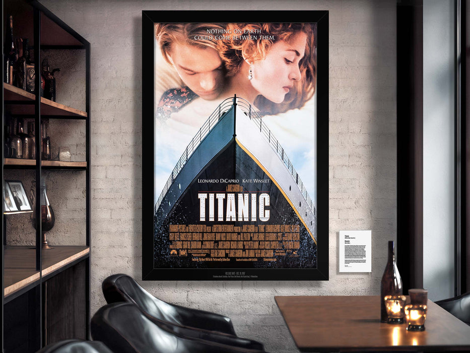 Titanic Movie Poster Framed Non-glare Museum Matte Vintage style - Archival UV Protection