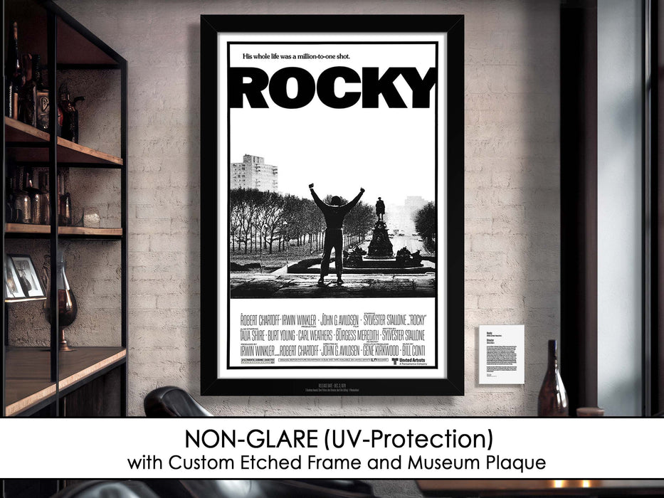 Rocky Movie Poster Framed Non-glare Museum Matte - Archival UV Protection