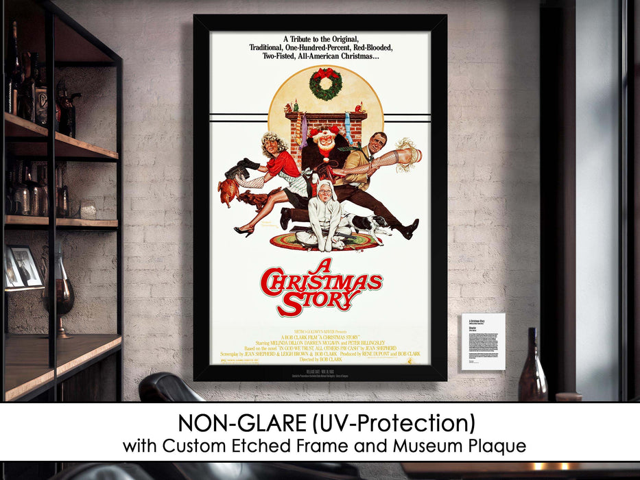 A Christmas Story Movie Poster Framed Non-glare Museum Matte - Archival UV Protection