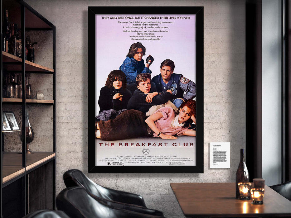 The Breakfast Club Movie Poster Framed Non-glare Museum Matte - Archival UV Protection