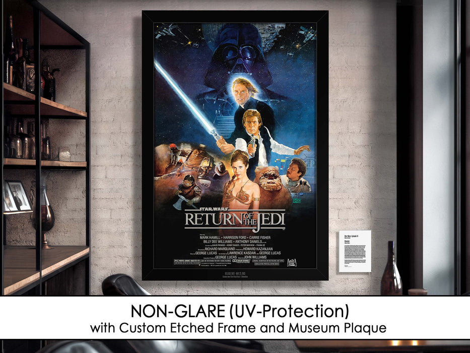Star Wars Episode VI Return of the Jedi Movie Poster Framed Non-glare Museum Matte - Archival UV Protection