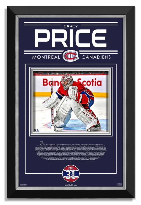 Carey Price Facsimile Signed Autographed - Archival Etched Glass ™ 3D-Shadowbox Museum Frame