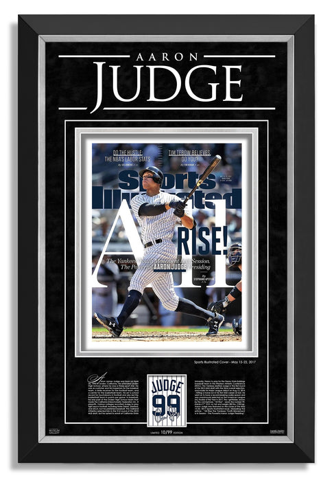 Aaron Judge Facsimile Signed Autographed Sports Illustrated Cover - Archival Etched Glass ™ 3D-Shadowbox Museum Frame