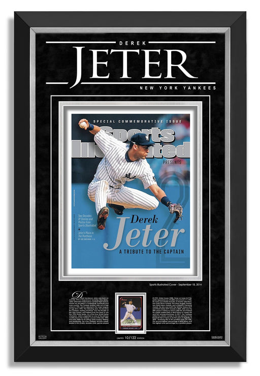 Derek Jeter Facsimile Signed Autographed Sports Illustrated Cover - Archival Etched Glass ™ 3D-Shadowbox Museum Frame