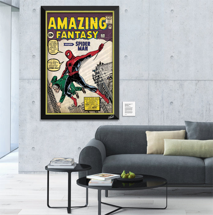 Amazing Fantasy 15 (Spider-Man) Stan Lee Facsimile Signed Autographed Framed Museum Canvas ™ Special Edition