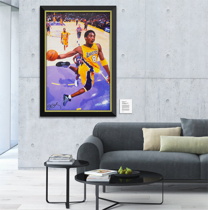 Kobe Bryant Facsimile Signed Autographed Los Angeles Lakers Slam Dunk - Framed Museum Canvas ™ Special Edition