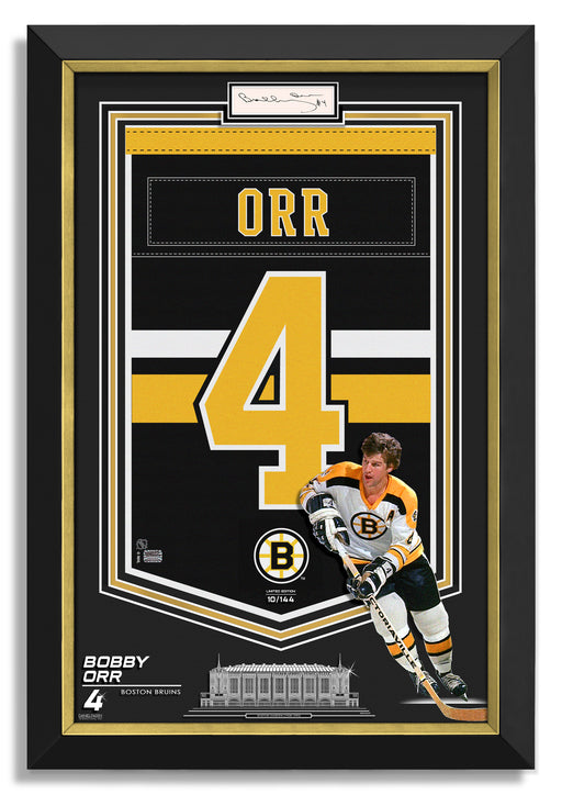 Bobby Orr Signed Autographed Boston Bruins Jersey Arena Banner - Archival Etched Glass ™ Museum Frame