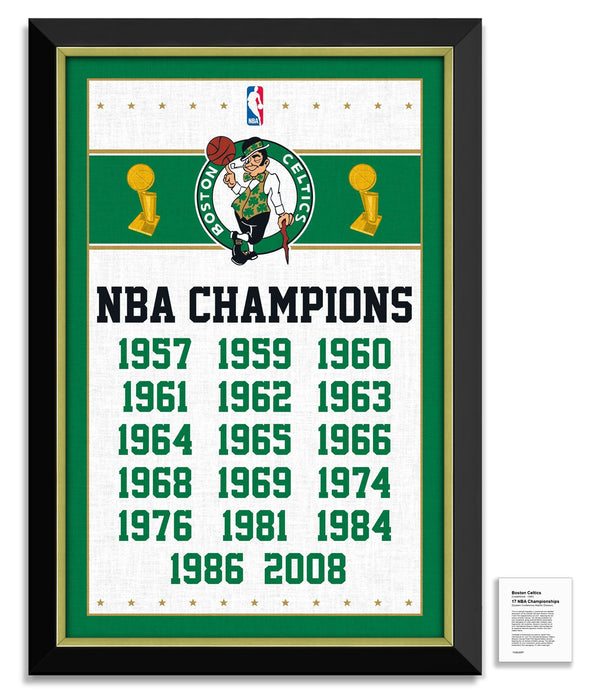 Boston Celtics 17X NBA Champions - Framed Museum Canvas ™ Special Edition
