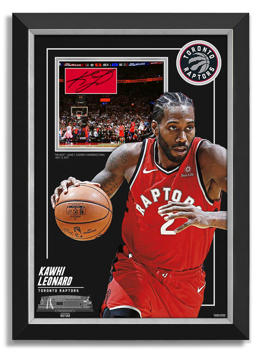 Kawhi Leonard Facsimile Signed Toronto Raptors 2019 NBA Finals MVP - Archival Etched Glass ™ Museum Frame