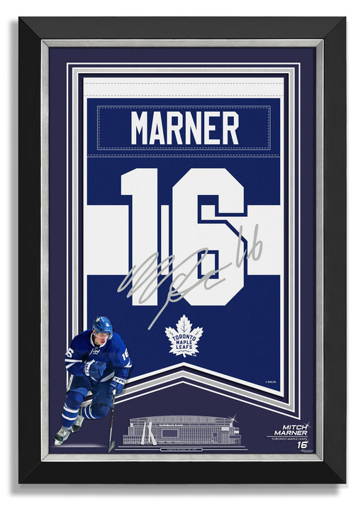 Mitch Marner Facsimile Signed Autographed Toronto Maple Leafs Jersey Arena Banner - Archival Etched Glass ™