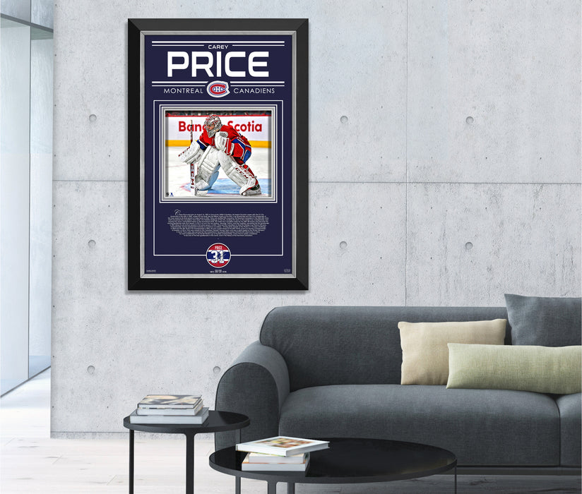 Carey Price Facsimile Signed Autographed - Archival Etched Glass ™ 3D-Shadowbox Museum Frame