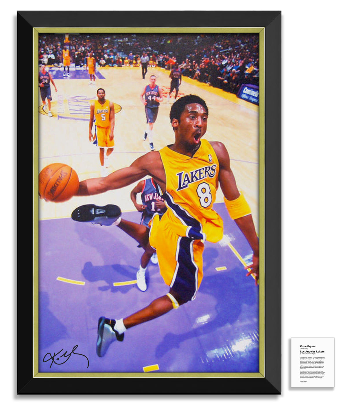 Facsimile Autographed Kobe Bryant #8 Los Angeles LA Purple Reprint