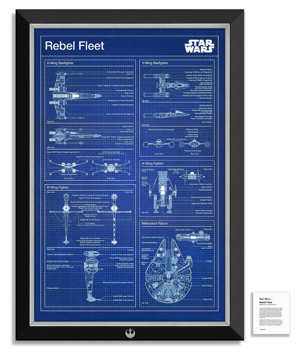 Star Wars - Rebel Fleet Millennium Falcon Blueprint - Museum Canvas ™ Special Edition