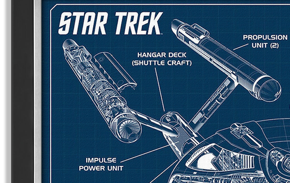 Star Trek U.S.S. Enterprise Blueprint - Framed Museum Canvas ™ Special Edition