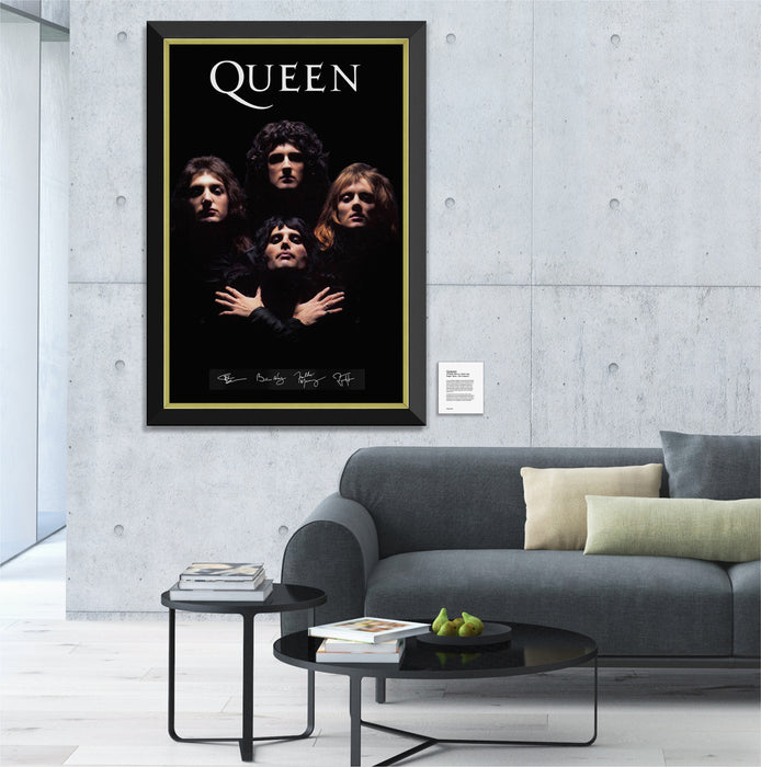 Queen - Freddie Mercury Facsimile Signed Autographed - Framed Museum Canvas ™ Special Edition