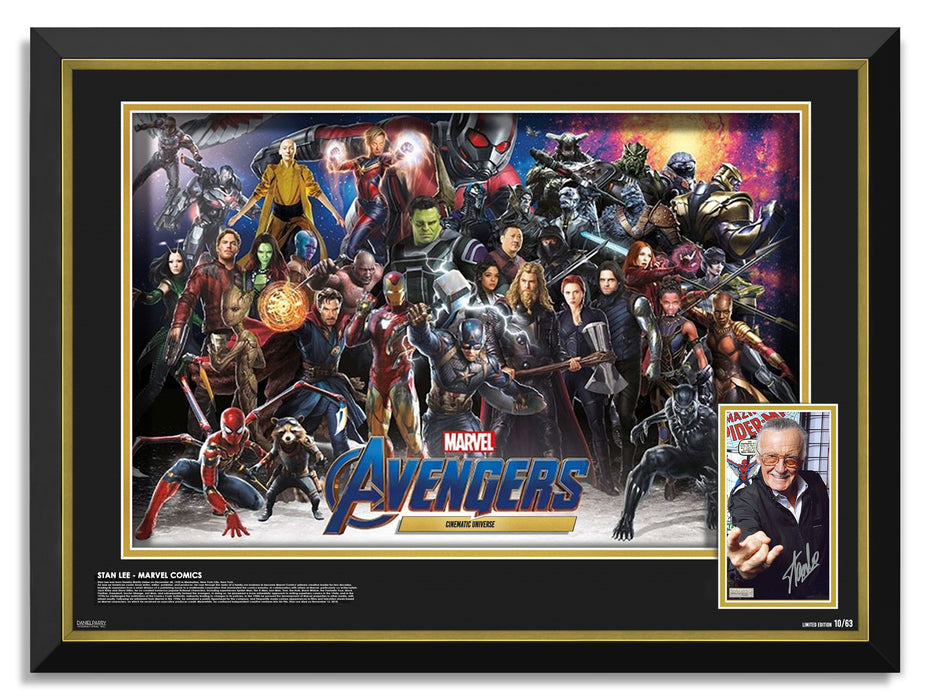 Stan Lee Signed Autographed Marvel Avengers - Archival Etched Glass ™ 3D-Shadowbox Museum Frame - Fan Expo COA