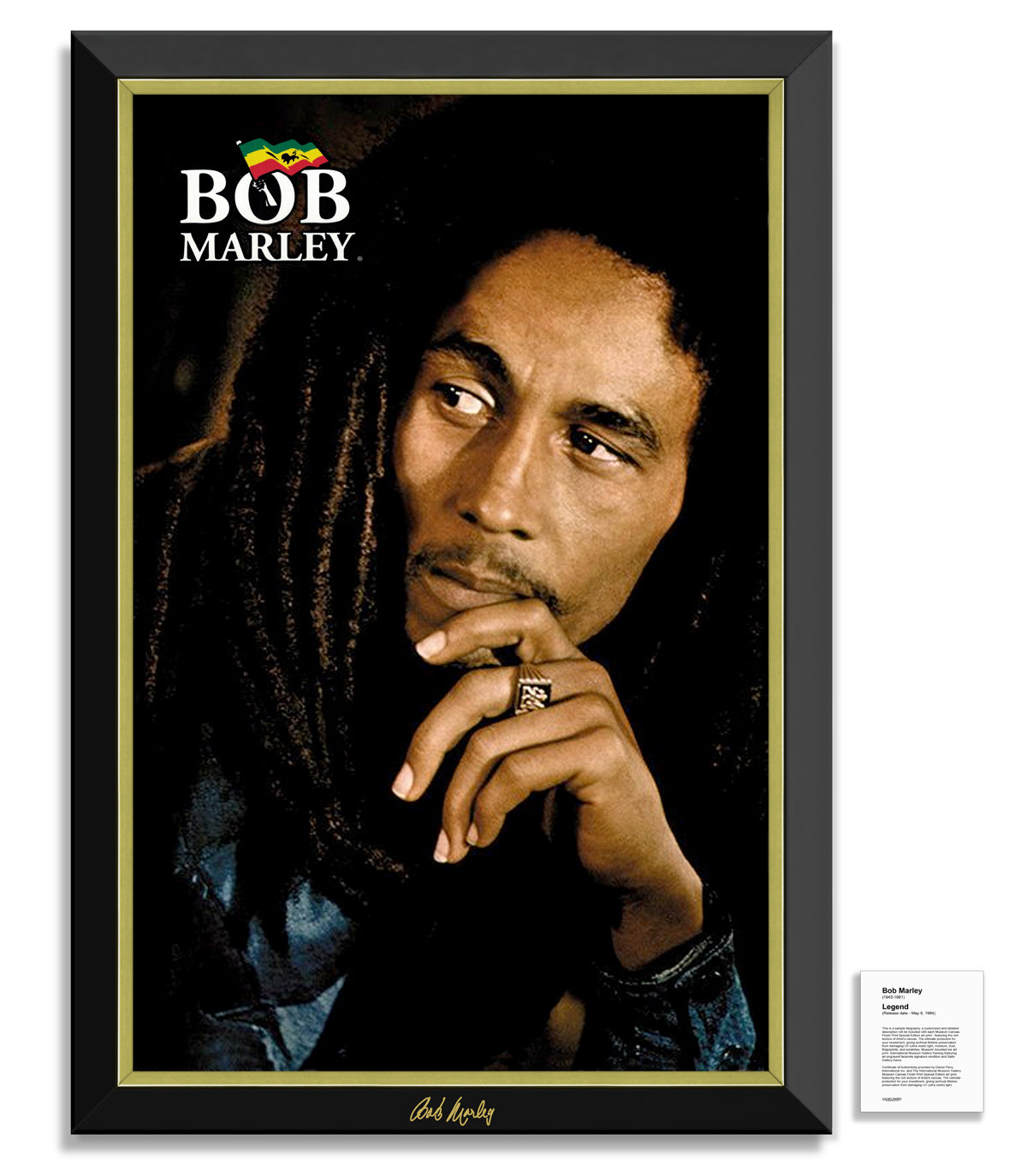 Bob Marley Legend Facsimile Signature - Framed Non-glare Museum Matte ...
