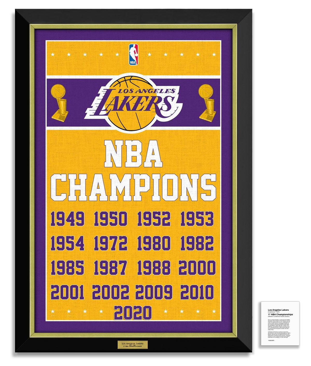 Los Angeles Lakers 2020 NBA 17X Champion Special Edition Museum